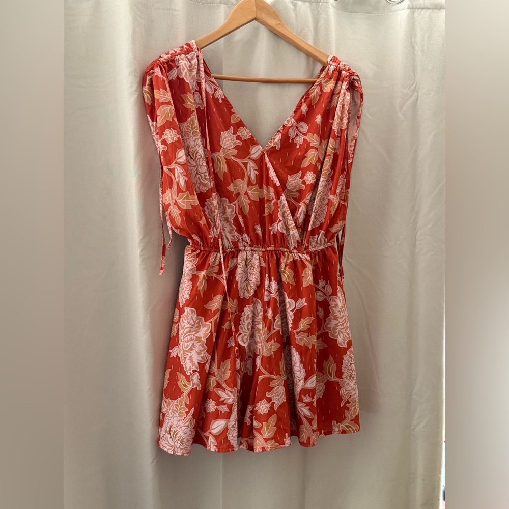 Floral organge  Romper